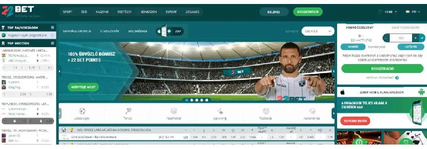22bet sportfogadó oldal